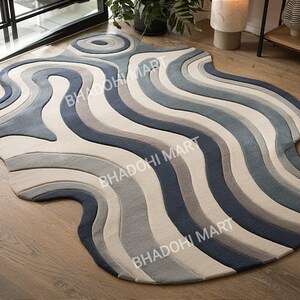 Oval Shaped Multi Colored Hand Tufted Rug From 100% Wool For Living Room | Bedroom | Dinning Room, Perfect For Adding Elegance To Any Room.
