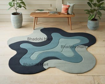 Modern Hand Tufted Wool Rug | Abstract Layers