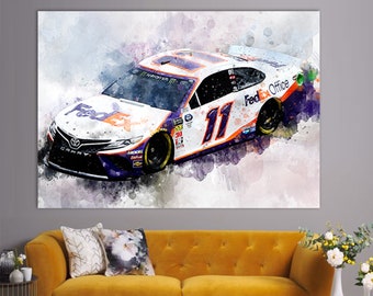 Denny Hamlin Canvas Print, NASCAR Room Decor, Canvas Wall Art, NASCAR Fan Gift, Racing Wall Art, Denny Hamlin Fan Gift, Denny Hamlin Picture