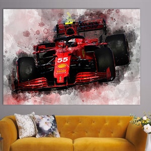Carlos Sainz Auto Leinwanddruck, Carlos Sainz Wandkunst, F1 Raumdekor, F1 Fan Geschenk, Carlos Sainz Fan Geschenk, Sport Wandkunst, Carlos Sainz.