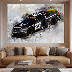Bubba Wallace Leinwanddruck, Nascar Wandkunst, Bubba Wallace Fan Geschenk, Nascar Fan Geschenk, Bubba Wallace Poster, Nascar Malerei
