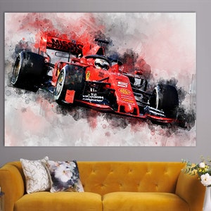 Sebastian Vettel Car Canvas Print, Sebastian Vettel Wall Art, F1 Room Decor, F1 Fan Gift, Sebastian Vettel Fan Gift, Sports Art