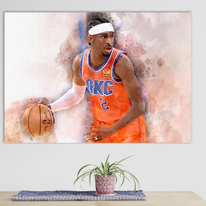 Shai Gilgeous-Alexander Leinwanddruck, Shai Gilgeous-Alexander Wandkunst, Basketball Leinwanddruck, Basketball Fan Geschenk, Basketball Wandkunst
