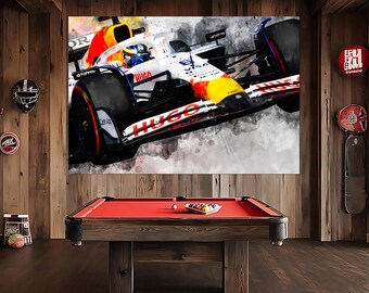Isack Hadjar Canvas Print, Racing Bulls Fan Gift, Formula 1 Painting, Isack Hadjar Poster, Racing Bulls Wall Art, Isack Hadjar Fan Gift