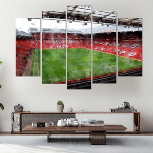 Old Trafford Man United Stadium View, Watercolor Style Football Wall Art, Red Devils Wall Decor, Gift for Man Utd Fans, Man United Poster