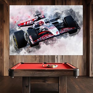 Esteban Ocon Canvas Print, Formula 1 Fan Gift, Esteban Ocon Painting, Haas F1 Car Poster, Esteban Ocon Wall Art, Esteban Ocon Fan Gift