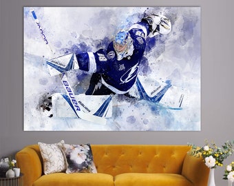 Andrei Vasilevskiy Canvas Print, Andrei Vasilevskiy Fan Gift, Ice Hockey Wall Art, Hockey Fan Gift, Andrei Vasilevskiy Poster