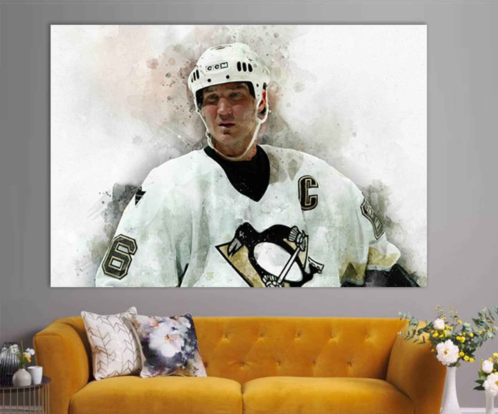 Mario Lemieux Canvas Print Mario Lemieux Wall Art Hockey - Etsy