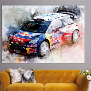 Sebastien Loeb Leinwand Druck, WRC Raumdekor, WRC Fan Geschenk, Kundgebungen Wandkunst, Sebastien Loeb Fan Geschenk, Sebastien Loeb Poster