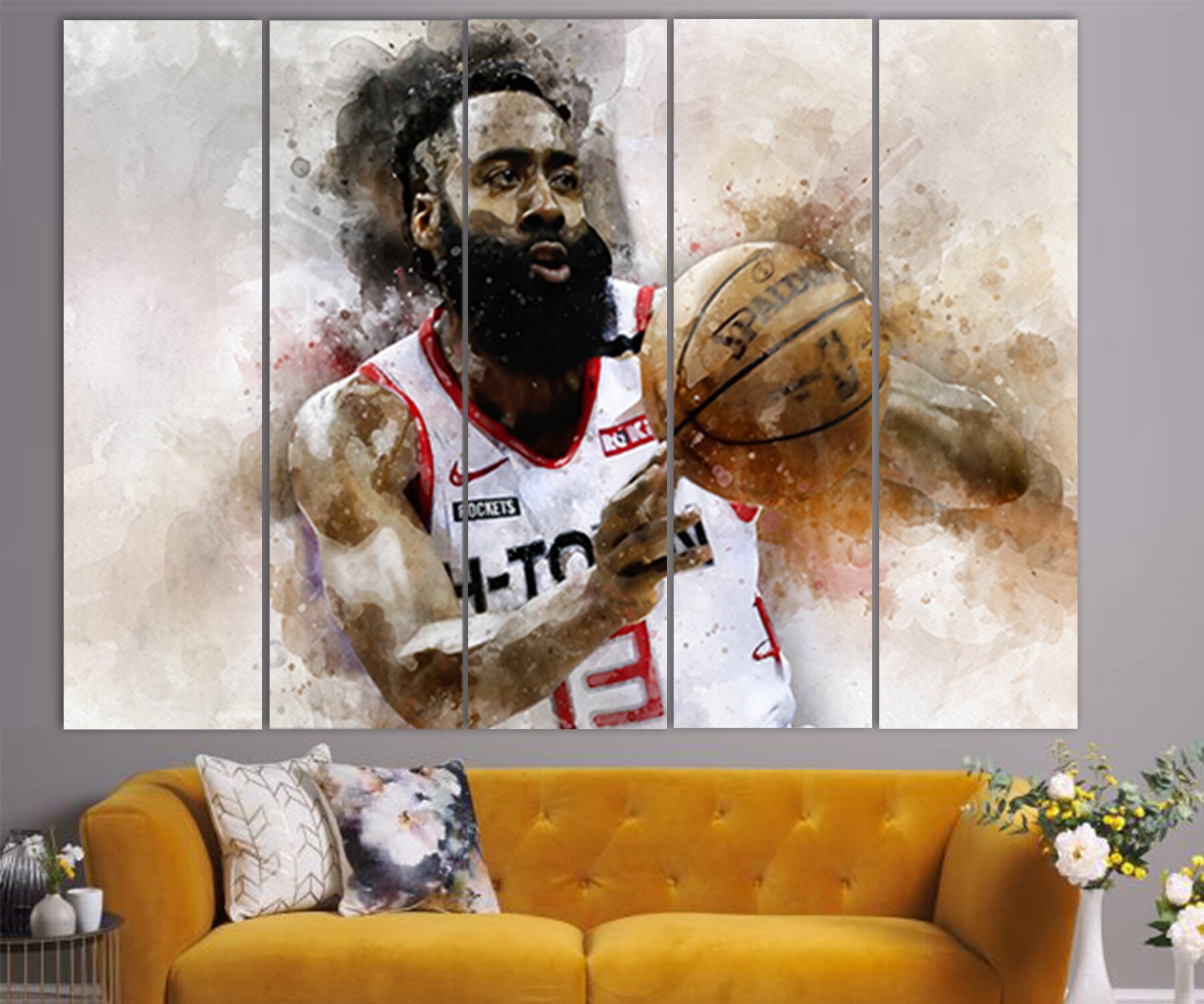 James Harden Canvas Print James Harden Fan Gift Basketball | Etsy