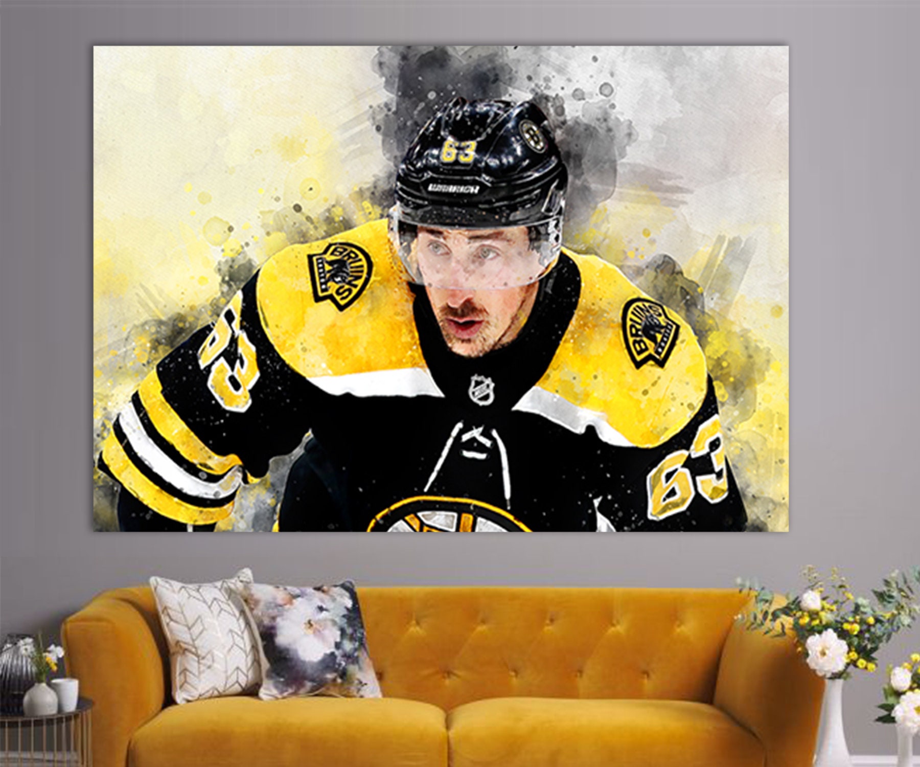 OKSEAS Brad Marchand Ice Hockey World Star Cover Poster Posters Art Print  Wall Photo Paint Poster Hanging Picture Family Bedroom Decor Gift