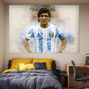 Diego Maradona Canvas Print, Football Fan Gift, Diego Maradona Wall Art, Diego Maradona Poster, Argentina Fan Gift, Diego Maradona Atwork