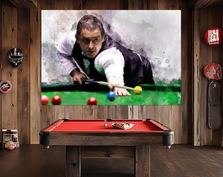 Stampa Su Tela Ronnie O'Sullivan – Quadro Snooker Per Arredo Casa, 45,7 X 30,5 Cm, Telaio In Pino, Colori Vividi, Pronta Da Appendere