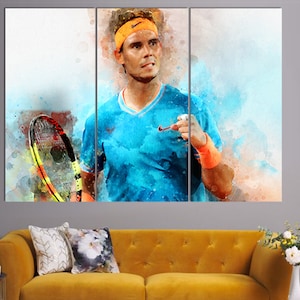 Rafael Nadal Canvas Print, Rafael Nadal Room Decor, Canvas Wall Art, Tennis Fan Gift, Tennis Wall Art, Rafael Nadal Fan Gift