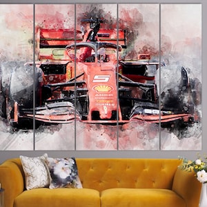 Sebastian Vettel Canvas Print, Sebastian Vettel Art, F1 Room Decor, F1 Fan Gift, Sebastian Vettel Fan Gift, Sports Room Decor