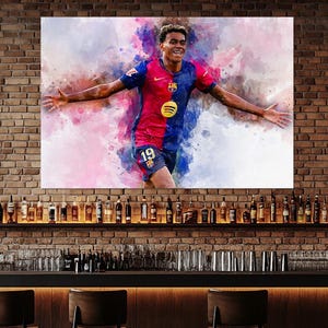 Lamine Yamal Canvas Print, Football Fan Gift, Sport Bar Decor, Lamine Yamal Poster, Football Wall Art, FC Barcelona Poster, FC Barcelona Art