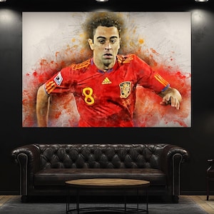 Xavi Hernández Canvas Print, Football Fan Gift, Spain Wall Art, Xavi Poster, Spain Fan Gift, Xavi Painting, Xavi Artwork, Xavi Picture