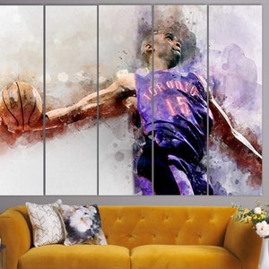 Vince Carter New Jersey Nets Basketball Art Drawing Print 