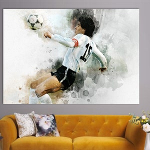 Diego Maradona Canvas Print, Diego Maradona Room Decor, Maradona Fan Gift, Football Fan Gift, Football Wall Art, Diego Maradona Poster