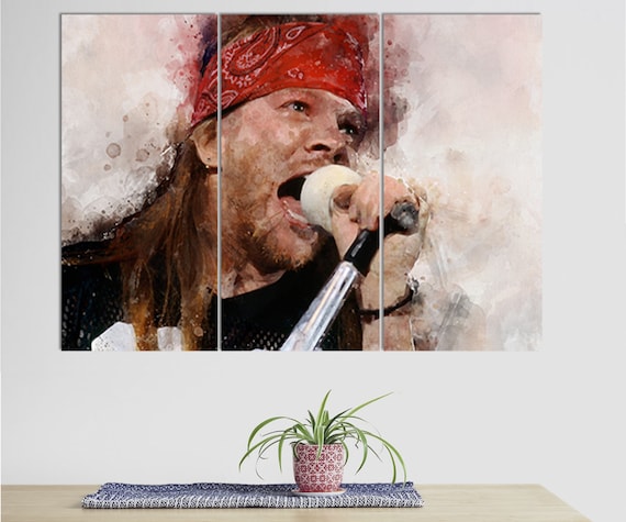 アート・デザイン・音楽 ONCE A YEAR by Axel Hoedt Axl Rose Canvas Print, Guns N' Roses Room Decor, Canvas Wall Art