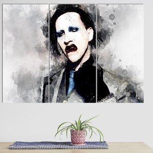 Marilyn Manson Canvas Print, Marilyn Manson Wall Art, Canvas Room Decor, Marilyn Manson Fan Gift, Music Wall Art, Rock Fan Gift