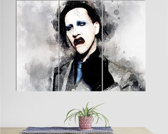 Marilyn Manson Canvas Print, Marilyn Manson Wall Art, Canvas Room Decor, Marilyn Manson Fan Gift, Music Wall Art, Rock Fan Gift