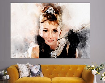 Audrey Hepburn Canvas Print, Audrey Hepburn Wall Art, Canvas Wall Art, Audrey Hepburn Fan Gift, Audrey Hepburn Picture