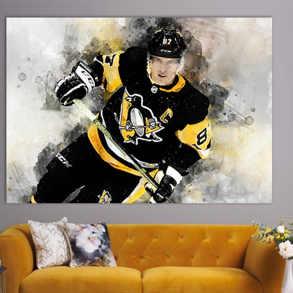 Sidney Crosby Canvas Print, Sidney Crosby Fan Gift, Hockey Wall Art, Hockey Fan Gift, Sidney Crosby Poster, Hockey Fan Present