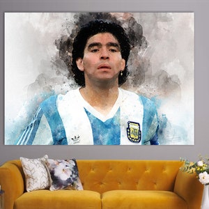 Diego Maradona Canvas Print, Diego Maradona Wall Art, Maradona Fan Gift, Football Fan Gift, Football Wall Decor, Diego Maradona Picture