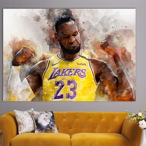 LeBron James Canvas Print, LeBron James Wall Art, Basketball Room Decor, Basketball Fan Gift, Basketball Room Art, LeBron James Poster