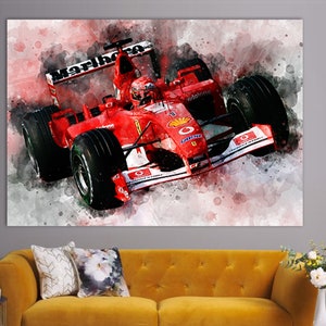 Michael Schumacher Car Canvas Print, Michael Schumacher Wall Art, F1 Room Decor, F1 Fan Gift, Michael Schumacher Fan Gift, Sports Wall Art