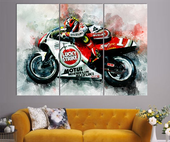 Kevin Schwantz Canvas Print Moto GP Decor Moto Racing Wall - Etsy 日本