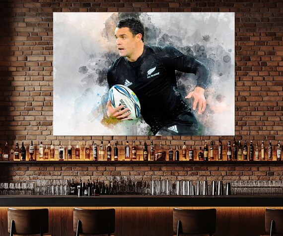 Dan Carter Canvas Print, New Zealand Rugby Team Fan Gift, Dan