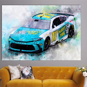 Denny Hamlin Canvas Print, NASCAR Wall Art, Canvas Wall Art, NASCAR Fan Gift, Racing Wall Decor, Denny Hamlin Fan Gift, Hamlin Racing Car