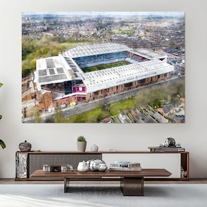 Villa Park Aerial Canvas Print, Aston Villa Stadium Painting, Aston Villa Fan Gift, Birmingham Soccer Wall Art, Premier League Decor