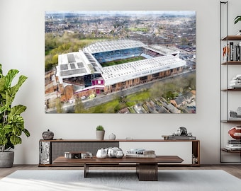 Villa Park Aerial Canvas Print, Aston Villa Stadium Painting, Aston Villa Fan Gift, Birmingham Soccer Wall Art, Premier League Decor