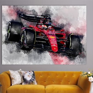 Charles Leclerc Car Canvas Print, Charles Leclerc Wall Art, F1 Room Decor, F1 Fan Gift, Charles Leclerc Fan Gift, Sports Wall Art