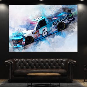 Reaume Brothers Racing Car Canvas Print, NASCAR Room Decor, NASCAR Fan Gift, Racing Wall Art, NASCAR Trucks Poster, Racing Car Painting