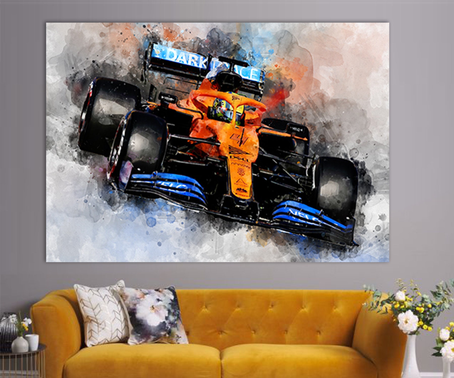 Lando Norris Car Canvas Print Formula 1 Wall Art Canvas Wall Etsy UK