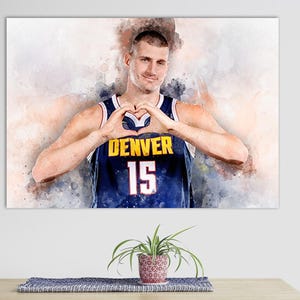 Nikola Jokic Canvas Print, Nikola Jokic Wall Art, Basketball Canvas Print, Basketball Fan Gift, Basketball Wall Art, Nikola Jokic Poster