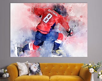 Alex Ovechkin Canvas Print, Alex Ovechkin Fan Gift, Ice Hockey Wall Art, Hockey Fan Gift, Alex Ovechkin Poster, Alex Ovechkin Art