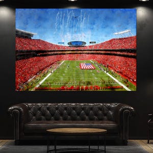 Arrowhead Stadium Canvas Print, Kansas City Chiefs Wall Art, Kansas City Chiefs Room Decor, Chiefs Fan Gift, Arrowhead Stadium Poster