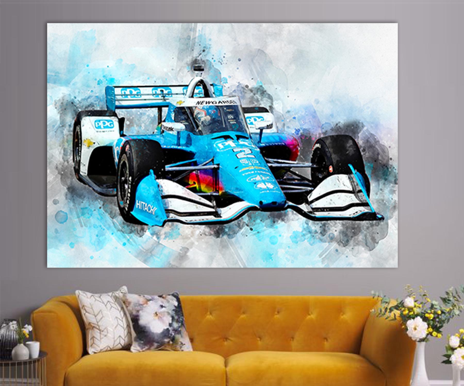 Josef Newgarden Canvas Print, Indycar Wall Art, Canvas Wall Art