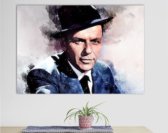 Frank Sinatra Canvas Print, Frank Sinatra Wall Art, Canvas Room Decor, Frank Sinatra Fan Gift, Music Wall Art, Frank Sinatra Poster
