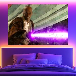 Mace Windu Canvas Print, Star Wars Jedi Wall Art, Mace Windu Painting, Star Wars Poster, Star Wars Fan Gift, Mace Windu Fan Art