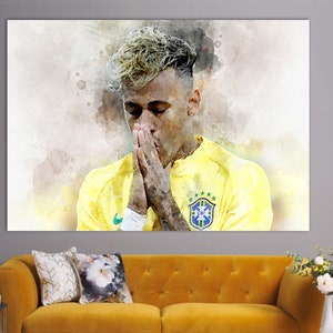 Neymar Canvas Print, Neymar Jr. Wall Art, Canvas Wall Art, Football Fan Gift, Neymar Fan Gift, Soccer Fan Gift, Neymar Jr. Picture