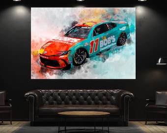 Denny Hamlin Canvas Print, NASCAR Wall Art, Denny Hamlin Fan Gift, NASCAR Fan Gift