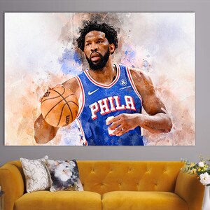 Joel Embiid Canvas Print, Joel Embiid Wall Art, Basketball Canvas Print, Basketball Fan Gift, Basketball Wall Art, Joel Embiid Poster