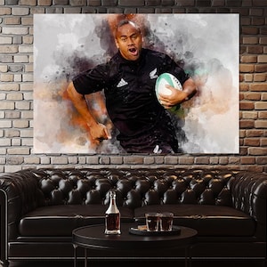 Jonah Lomu Canvas Print, New Zealand Rugby Team Fan Gift, Jonah Lomu Poster, Rugby Union Fan Gift, Jonah Lomu Wall Art, Sport Bar Decor