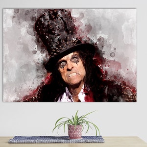 Alice Cooper Canvas Print, Alice Cooper Wall Art, Canvas Room Decor, Alice Cooper Fan Gift, Music Wall Art, Alice Cooper Poster
